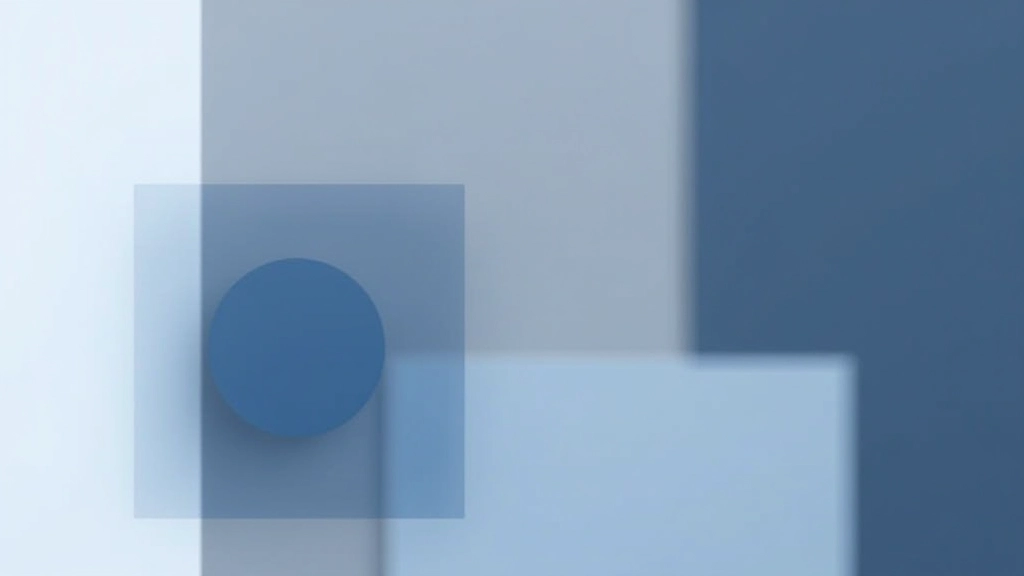 Deep blue accent color swatch paired with neutral grays showing professional business interface palette