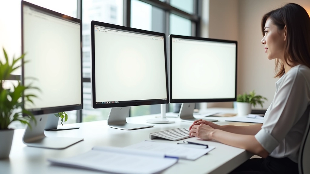 Modern minimalist workspace with clean interface design and neutral color palette displayed