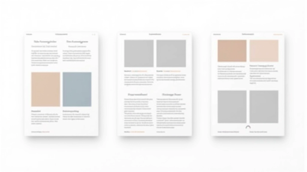 Grid layout examples showing different proportions of text to image in modern web design layouts