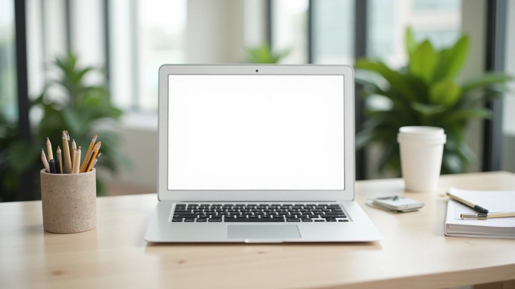 Professional workspace showing minimalist design process